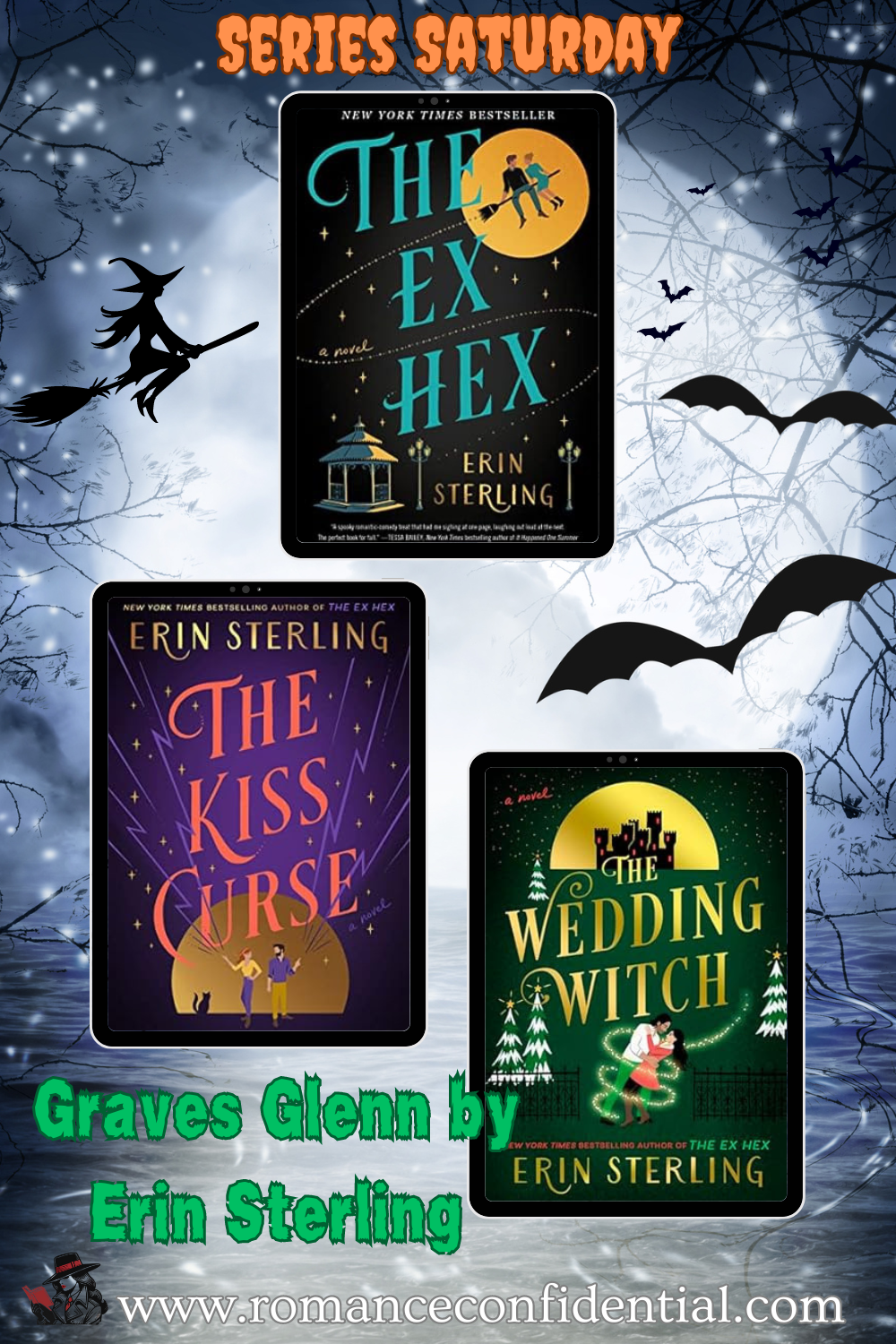 Graves Glenn Series by Erin Sterling: The Ex Hex, The Kiss Curse, & The Wedding Witch